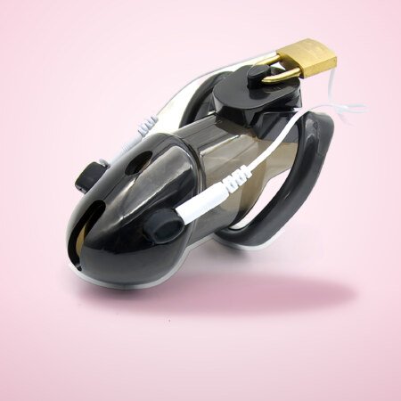 Electro Chastity Cage with E-Stim Leads – 3 Ring Sizes