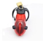 Original catalogue image: Red front view Red cage front view showing the padlock and white leads