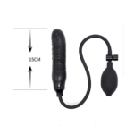 Original catalogue image: Size guide Supplier photograph of the black toy and hand pump with a 15 cm length annotation