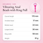 Vibrating Anal Beads with Ring Pull – 17 cm, Pink – size and measurements