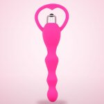 Vibrating Anal Beads with Ring Pull – 17 cm, Pink
