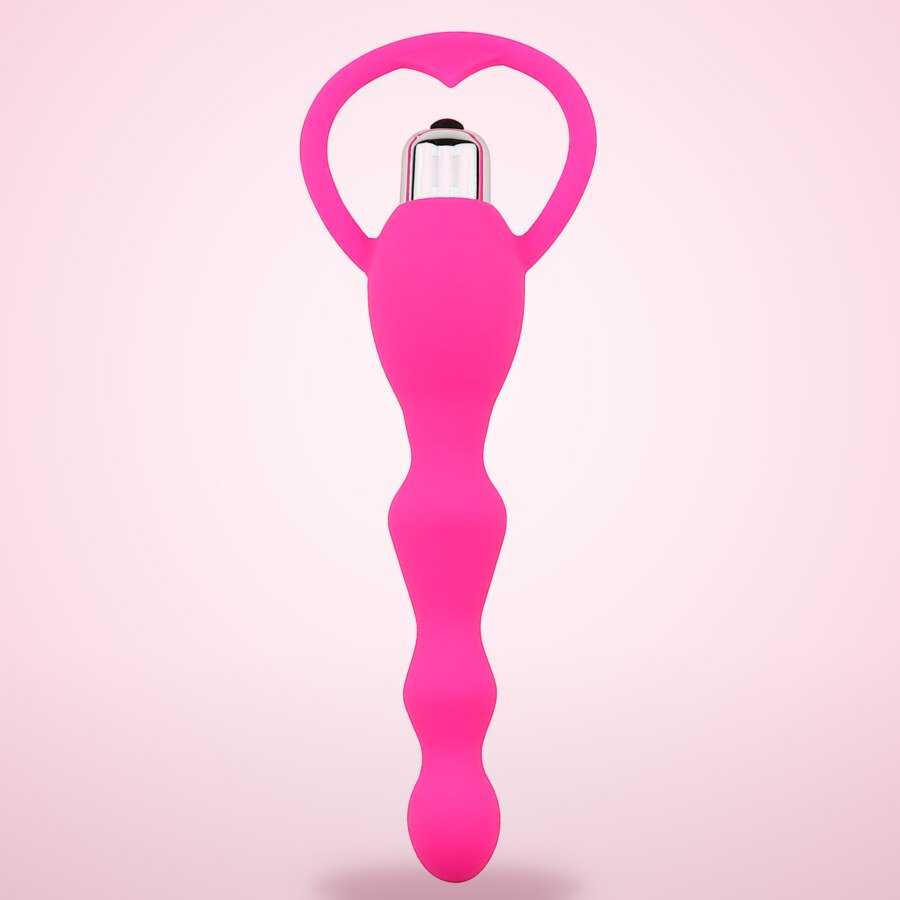 Vibrating Anal Beads with Ring Pull – 17 cm, Pink
