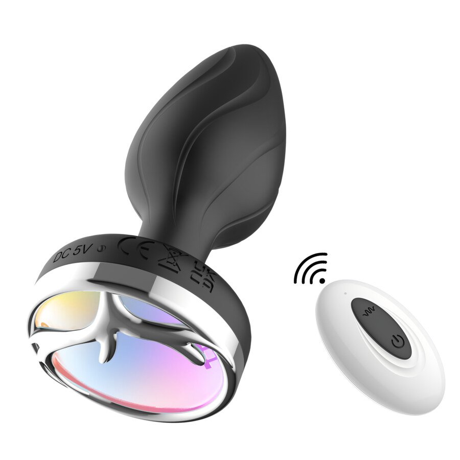 Light-Up Vibrating Butt Plug with Remote โ 10 + 10 Modes
