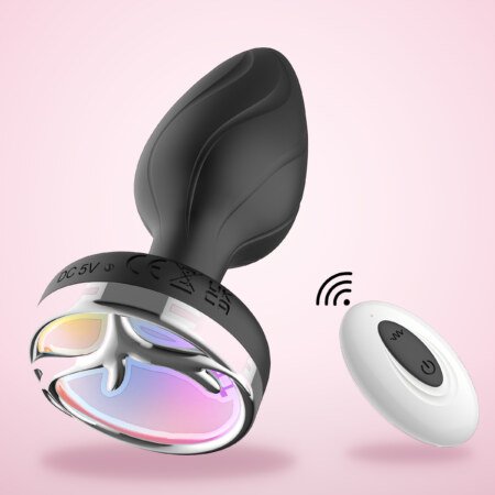 Light-Up Vibrating Butt Plug with Remote – 10 + 10 Modes