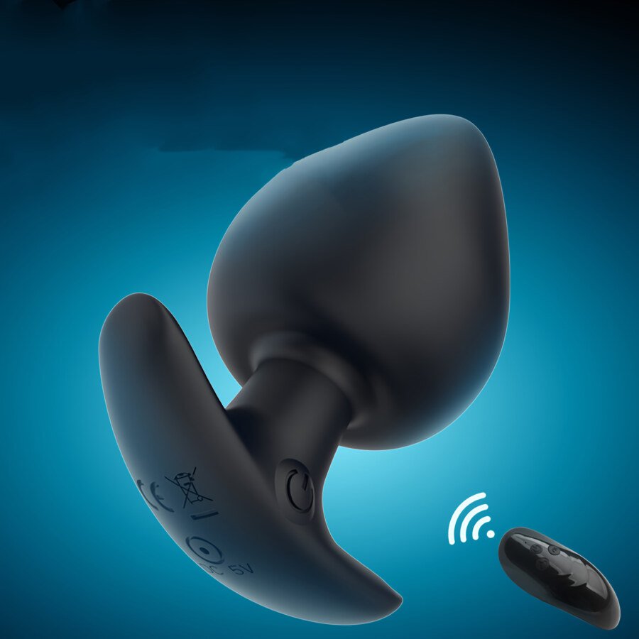 Teardrop Vibrating Butt Plug with Remote – Size M – view 3