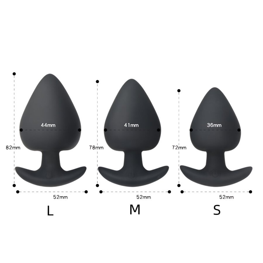 Teardrop Vibrating Butt Plug with Remote – Size M – view 5