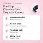 Teardrop Vibrating Butt Plug with Remote – Size M – key features at a glance