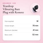 Teardrop Vibrating Butt Plug with Remote – Size M – size and measurements