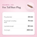 Fox Tail Butt Plug – Metal Plug with 40 cm Tail – size and measurements