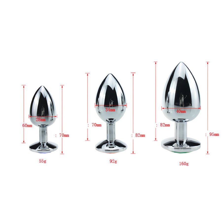 Jewel Butt Plug Set of 3 – Metal, S, M and L – view 3