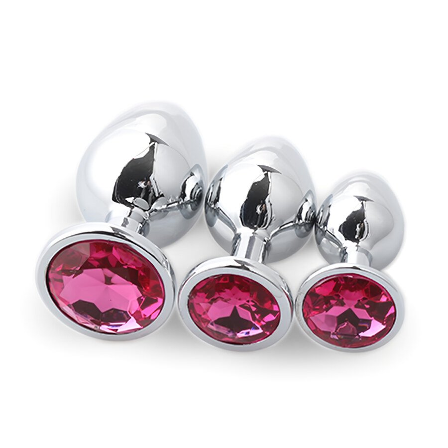 Jewel Butt Plug Set of 3 – Metal, S, M and L – view 2