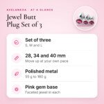 Jewel Butt Plug Set of 3 – Metal, S, M and L – key features at a glance