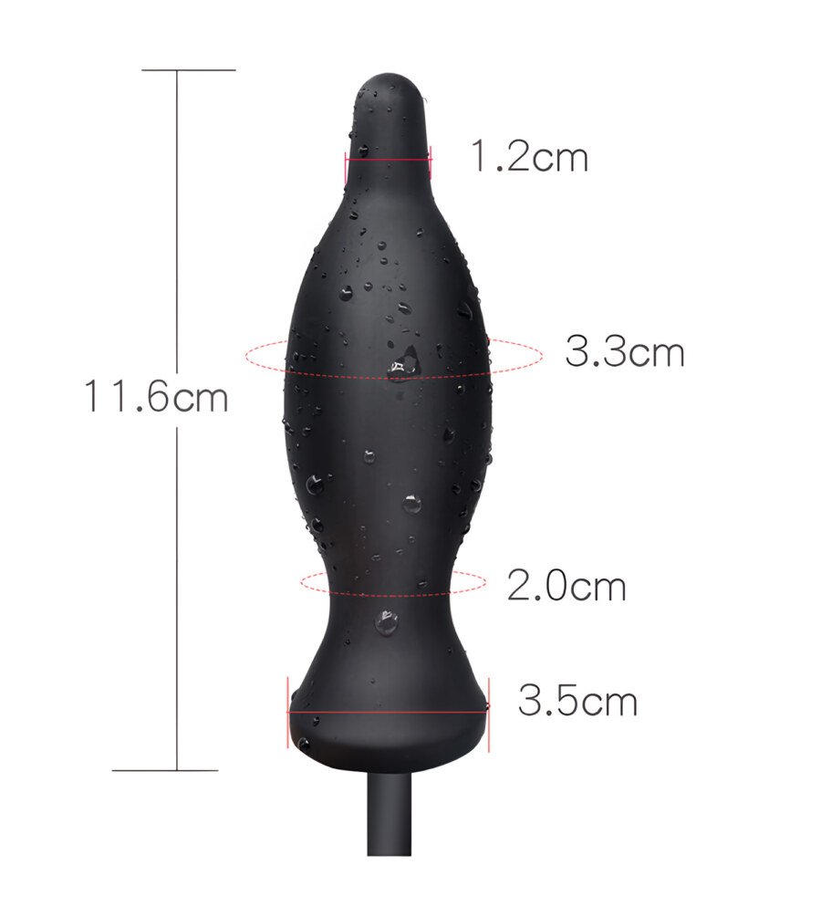 Inflatable Butt Plug with Hand Pump and Vibrating Bullet โ 11.6 cm โ view 3