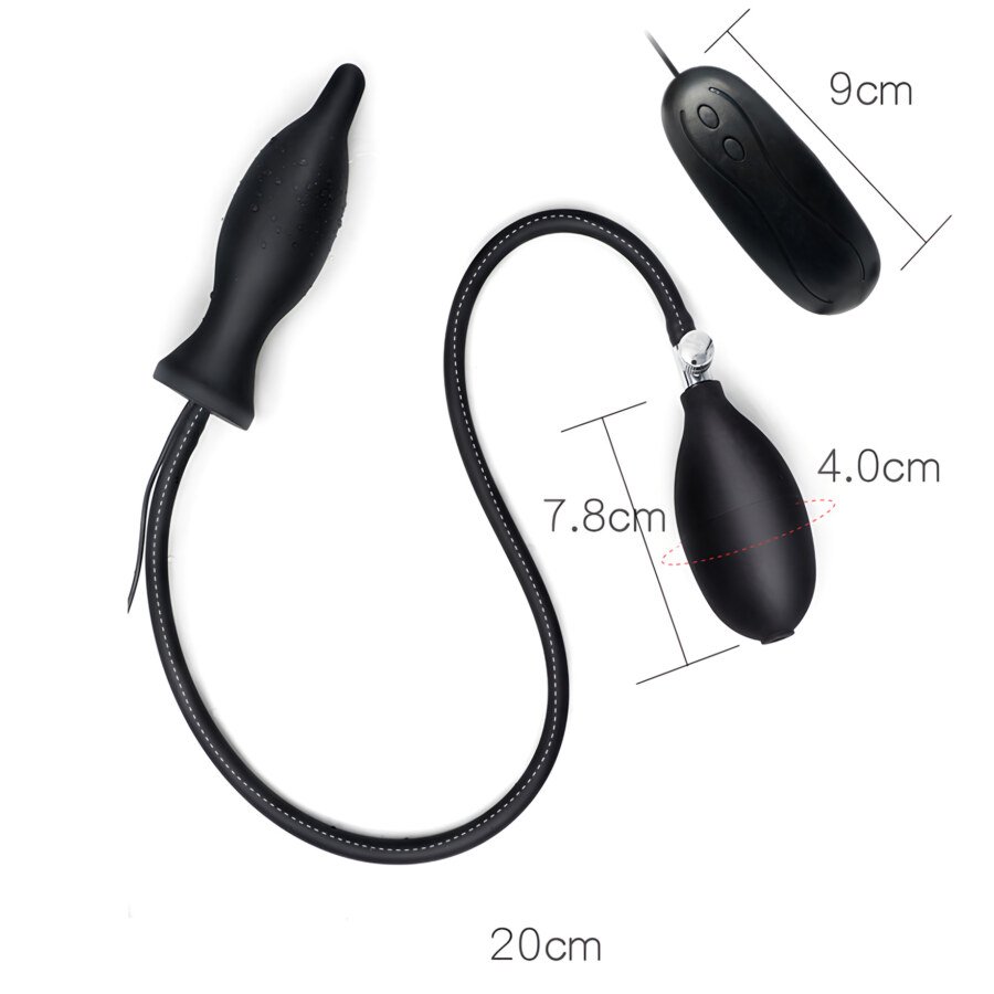 Inflatable Butt Plug with Hand Pump and Vibrating Bullet โ 11.6 cm โ view 4