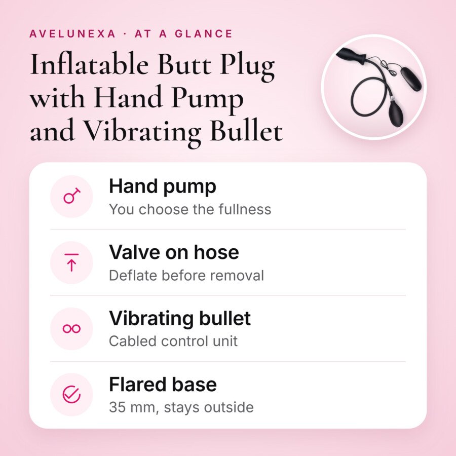 Inflatable Butt Plug with Hand Pump and Vibrating Bullet โ 11.6 cm โ key features at a glance