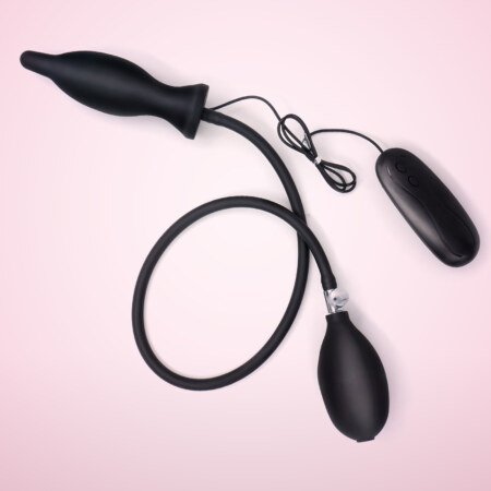 Inflatable Butt Plug with Hand Pump and Vibrating Bullet – 11.6 cm