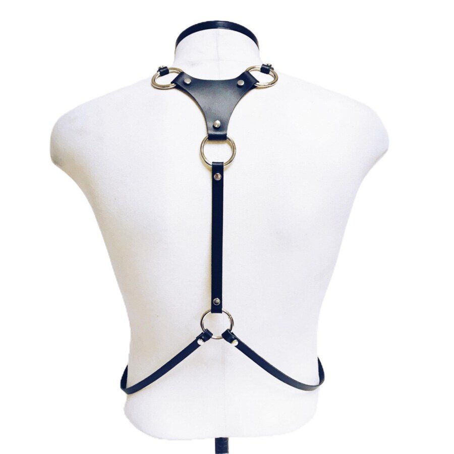 Men's Chest Harness with O-Rings & Chain Detail – view 6