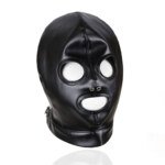 Gimp Mask Bondage Hood – Open Eyes and Mouth, Black – view 3