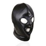 Gimp Mask Bondage Hood – Open Eyes and Mouth, Black – view 4