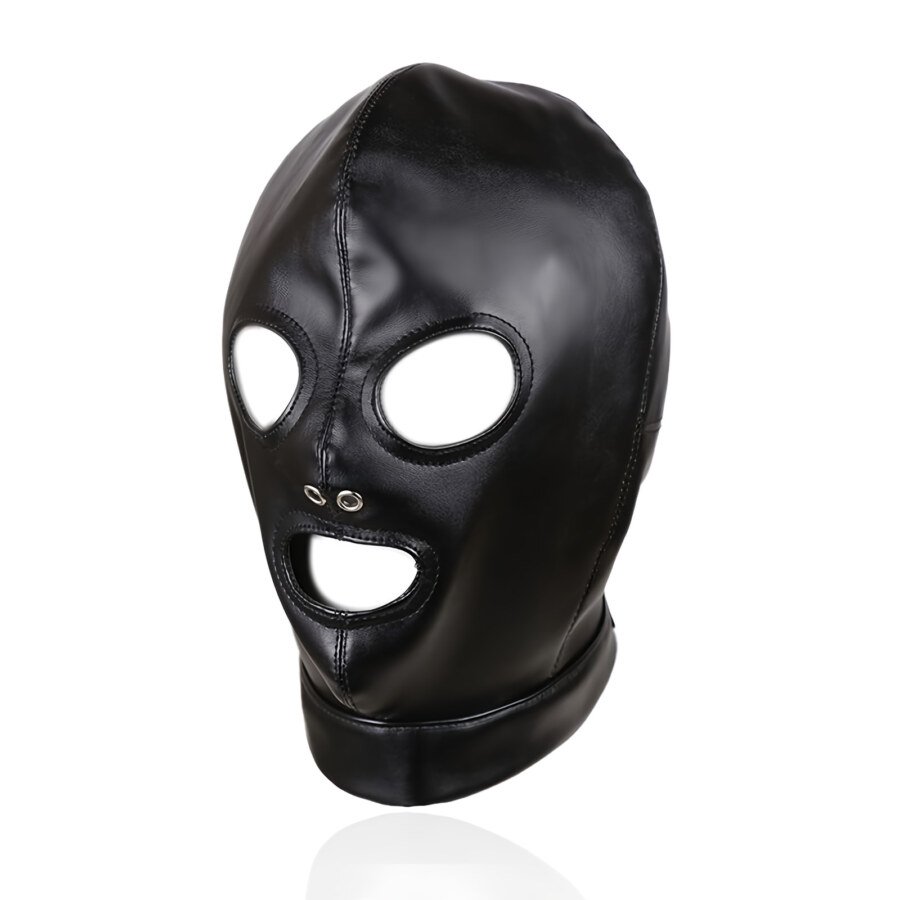 Gimp Mask Bondage Hood – Open Eyes and Mouth, Black – view 6