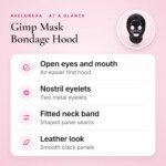 Gimp Mask Bondage Hood – Open Eyes and Mouth, Black – key features at a glance