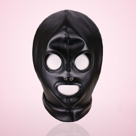 Gimp Mask Bondage Hood – Open Eyes and Mouth, Black