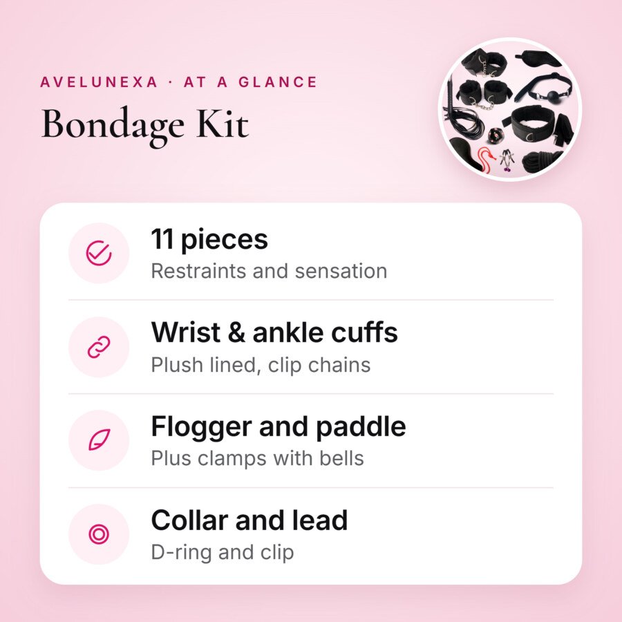 Bondage Kit – 11 Piece BDSM Set, Black – key features at a glance