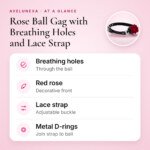 Rose Ball Gag with Breathing Holes and Lace Strap โ Black โ key features at a glance