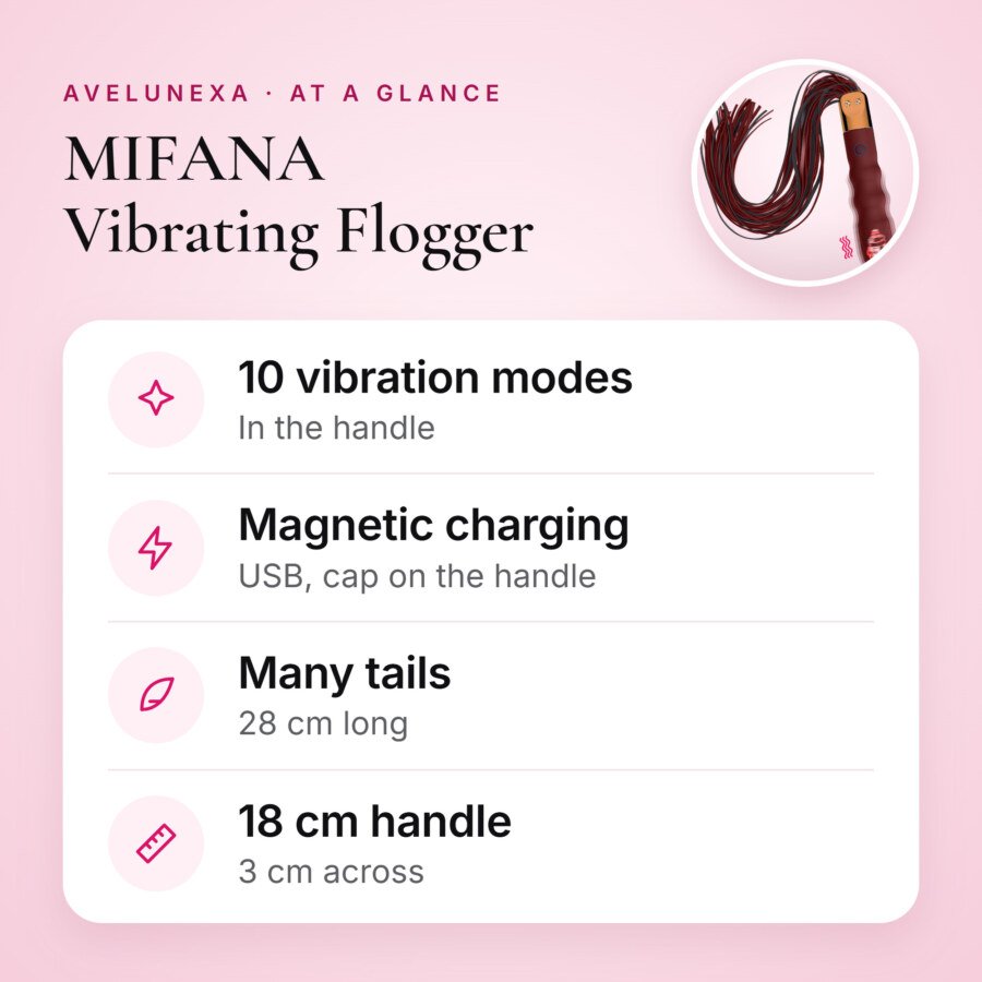 MIFANA Vibrating Flogger – Rechargeable, 10 Vibration Modes – key features at a glance
