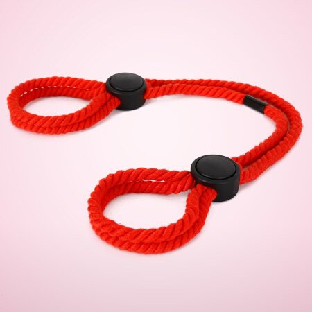 Adjustable Rope Wrist and Ankle Cuffs – Red