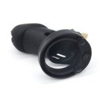 Soft Chastity Cage with 5 Rings and Padlock โ Black โ view 4