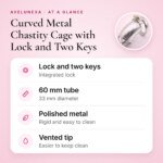 Curved Metal Chastity Cage with Lock and Two Keys – 60 mm – key features at a glance
