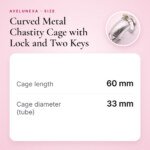 Curved Metal Chastity Cage with Lock and Two Keys – 60 mm – size and measurements