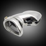 Slotted Metal Chastity Cage with Lock and Two Keys β 76 mm β view 4