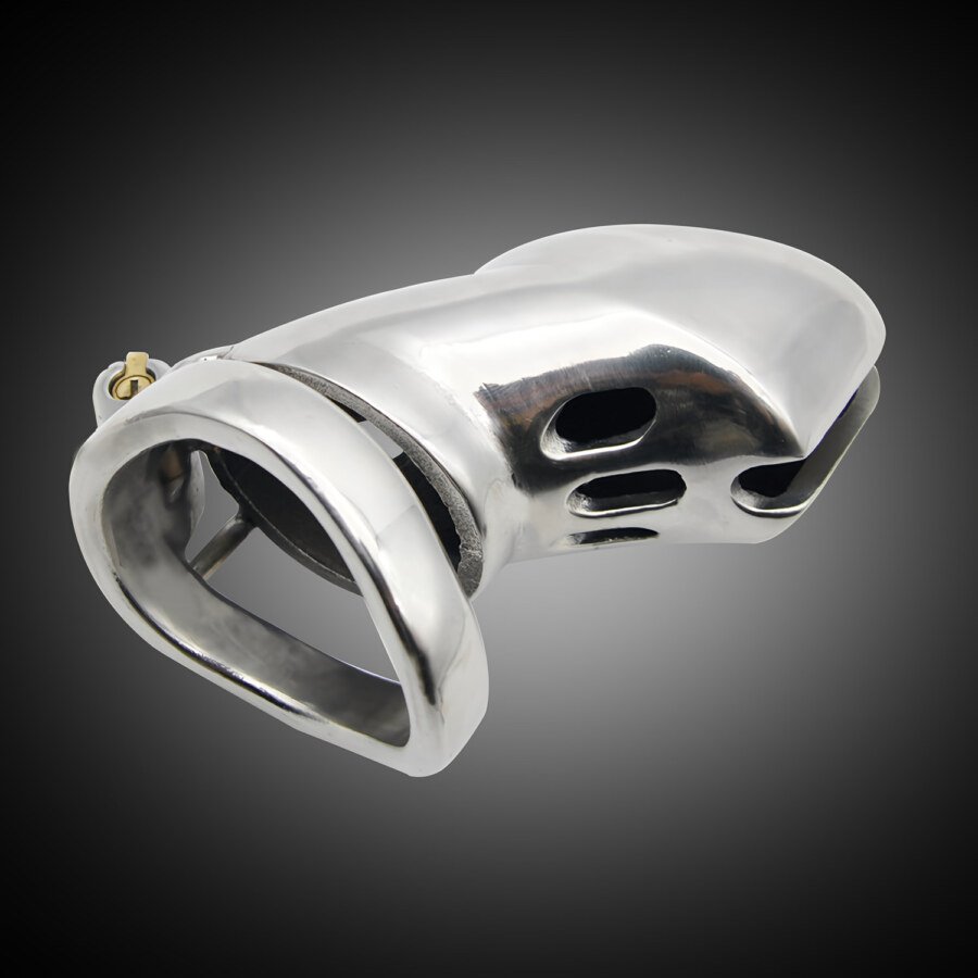 Slotted Metal Chastity Cage with Lock and Two Keys β 76 mm β view 4