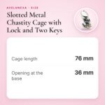 Slotted Metal Chastity Cage with Lock and Two Keys β 76 mm β size and measurements