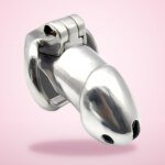 Smooth Metal Chastity Cage with Lock and Two Keys – 90 mm