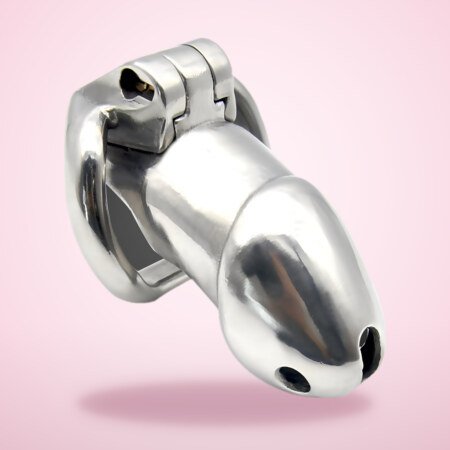 Smooth Metal Chastity Cage with Lock and Two Keys – 90 mm