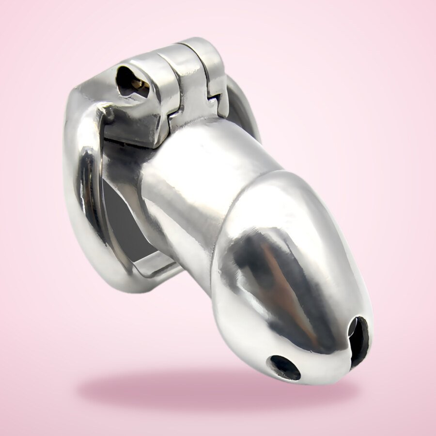 Smooth Metal Chastity Cage with Lock and Two Keys – 90 mm