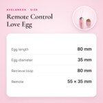 Remote Control Love Egg – USB Rechargeable, 10 Modes – size and measurements