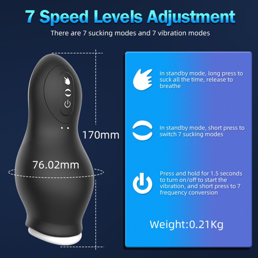 Automatic Male Masturbator Cup – 7 Suction and 7 Vibration Modes, IPX7 – view 5