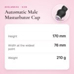 Automatic Male Masturbator Cup – 7 Suction and 7 Vibration Modes, IPX7 – size and measurements