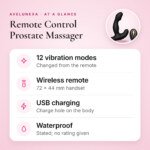 Remote Control Prostate Massager – 12 Vibration Modes, USB Rechargeable – key features at a glance