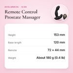 Remote Control Prostate Massager – 12 Vibration Modes, USB Rechargeable – size and measurements