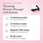 Thrusting Prostate Massager with Remote – 3 Thrust and 12 Vibration Modes – key features at a glance