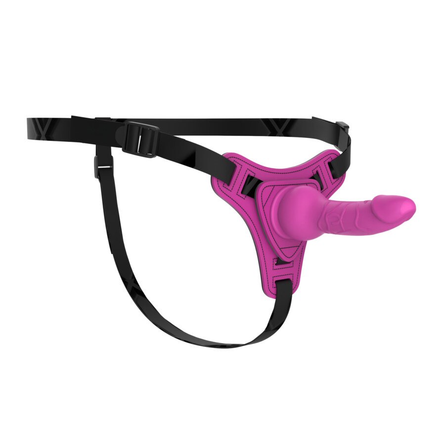 Strap-On Harness with 15 cm Dildo – Adjustable, Fuchsia – view 5
