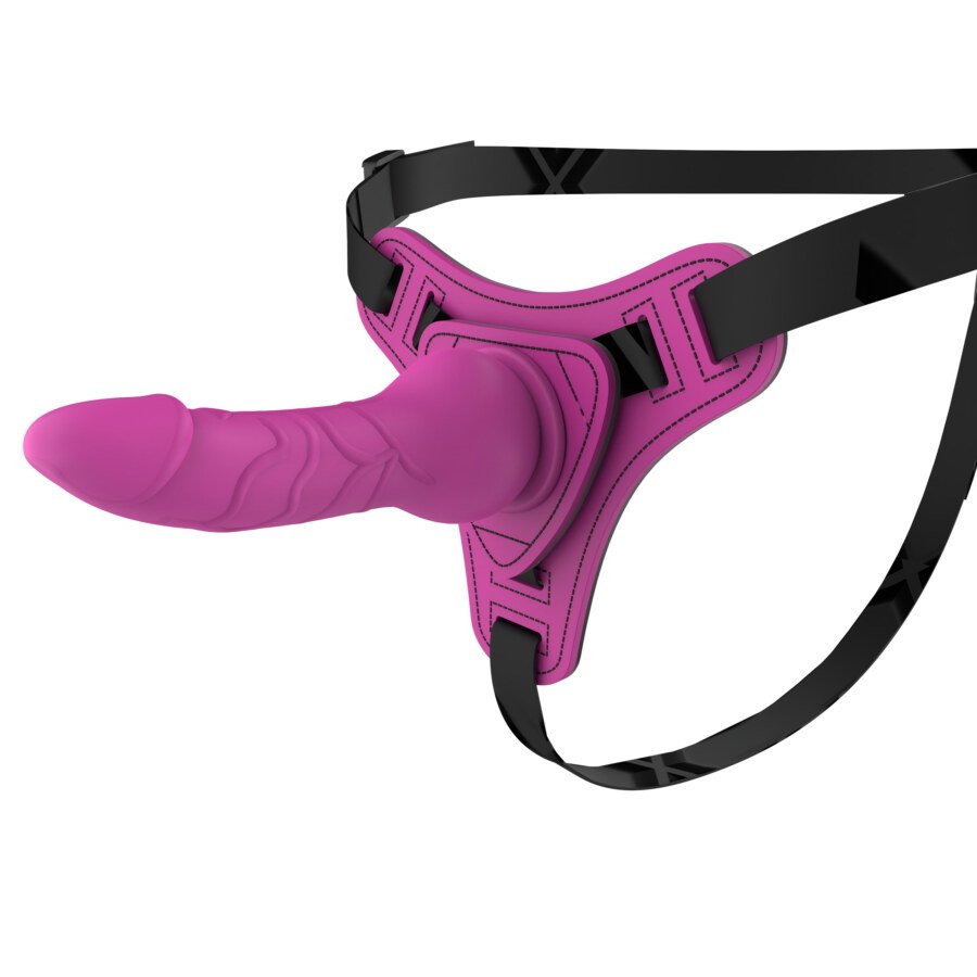 Strap-On Harness with 15 cm Dildo – Adjustable, Fuchsia – view 2