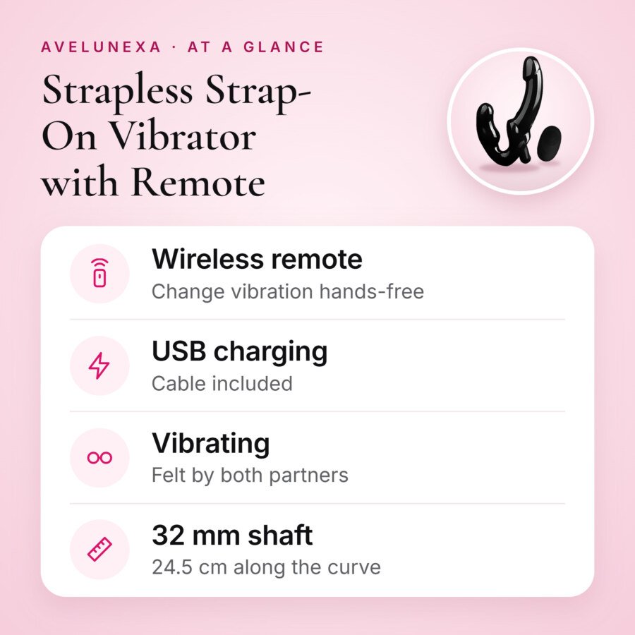Strapless Strap-On Vibrator with Remote – 24.5 cm – key features at a glance