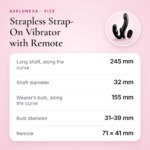 Strapless Strap-On Vibrator with Remote – 24.5 cm – size and measurements