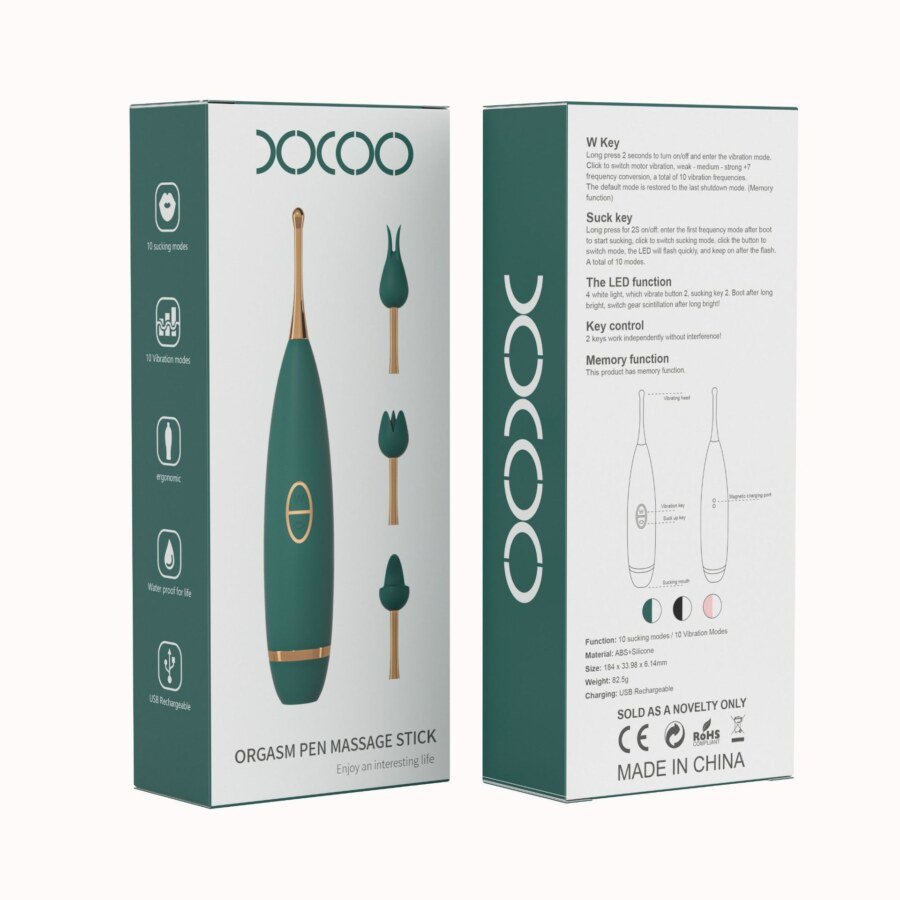 Original supplier image CH-3C90366 #1 XOCOO Orgasm Pen – Suction & Pinpoint Vibrator, 10 + 10 Modes – view 3